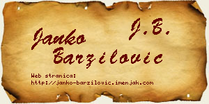 Janko Barzilović vizit kartica